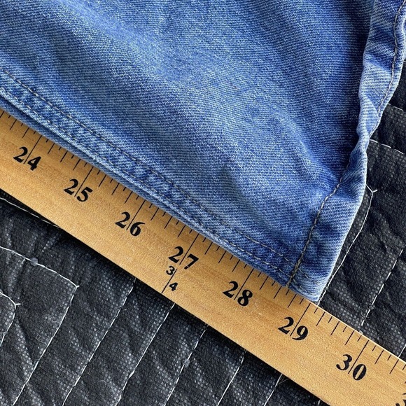 Shein Jeans Womens Size Medium Blue Wide Leg Busted Knee High Waisted Distressed - Picture 11 of 11